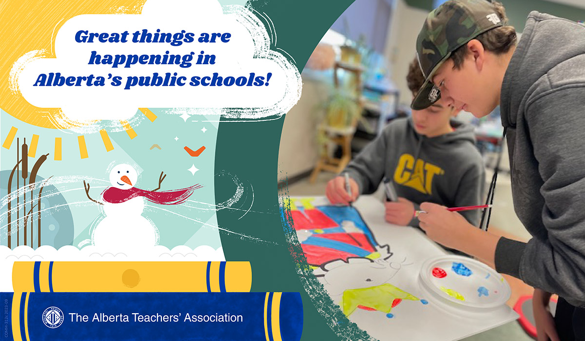 CTV weather ad that features a photo of a male student painting