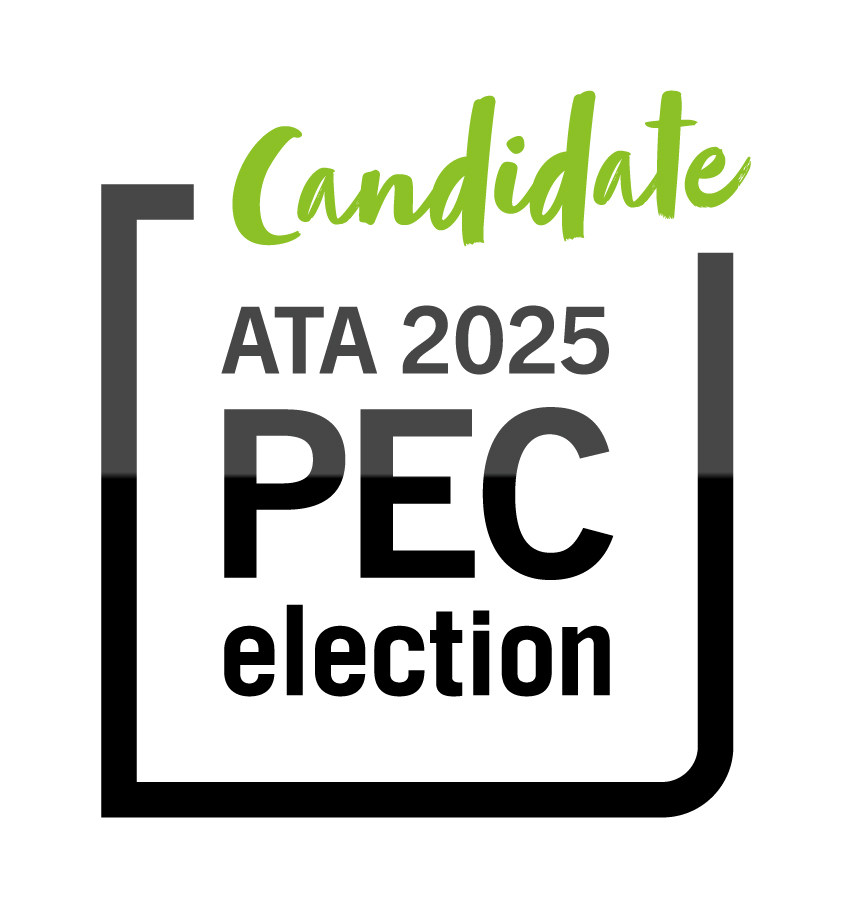 PEC Election logo with Candidate in green