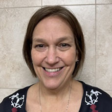 Portrait of women with short brown hair