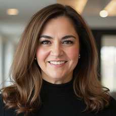 Brunet women wearing a black turtleneck