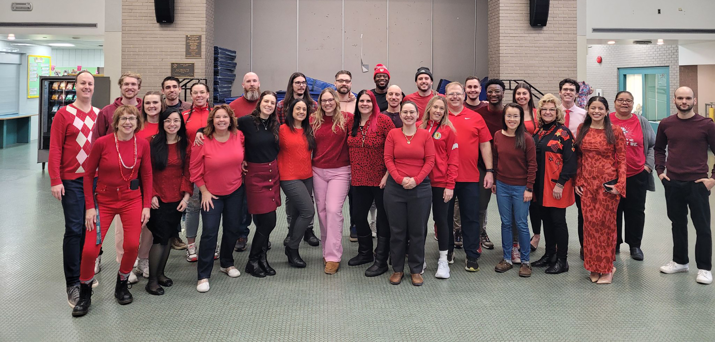 Teachers wearing Red for Ed shirts