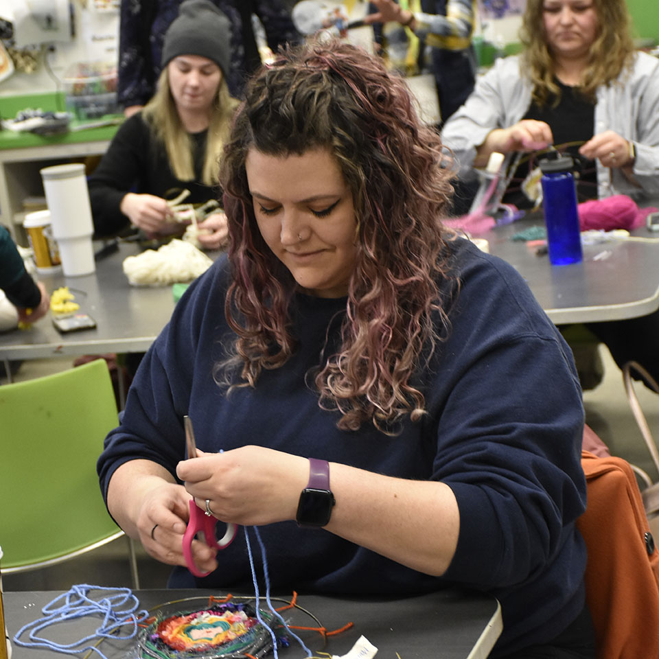 Participants in a craft class