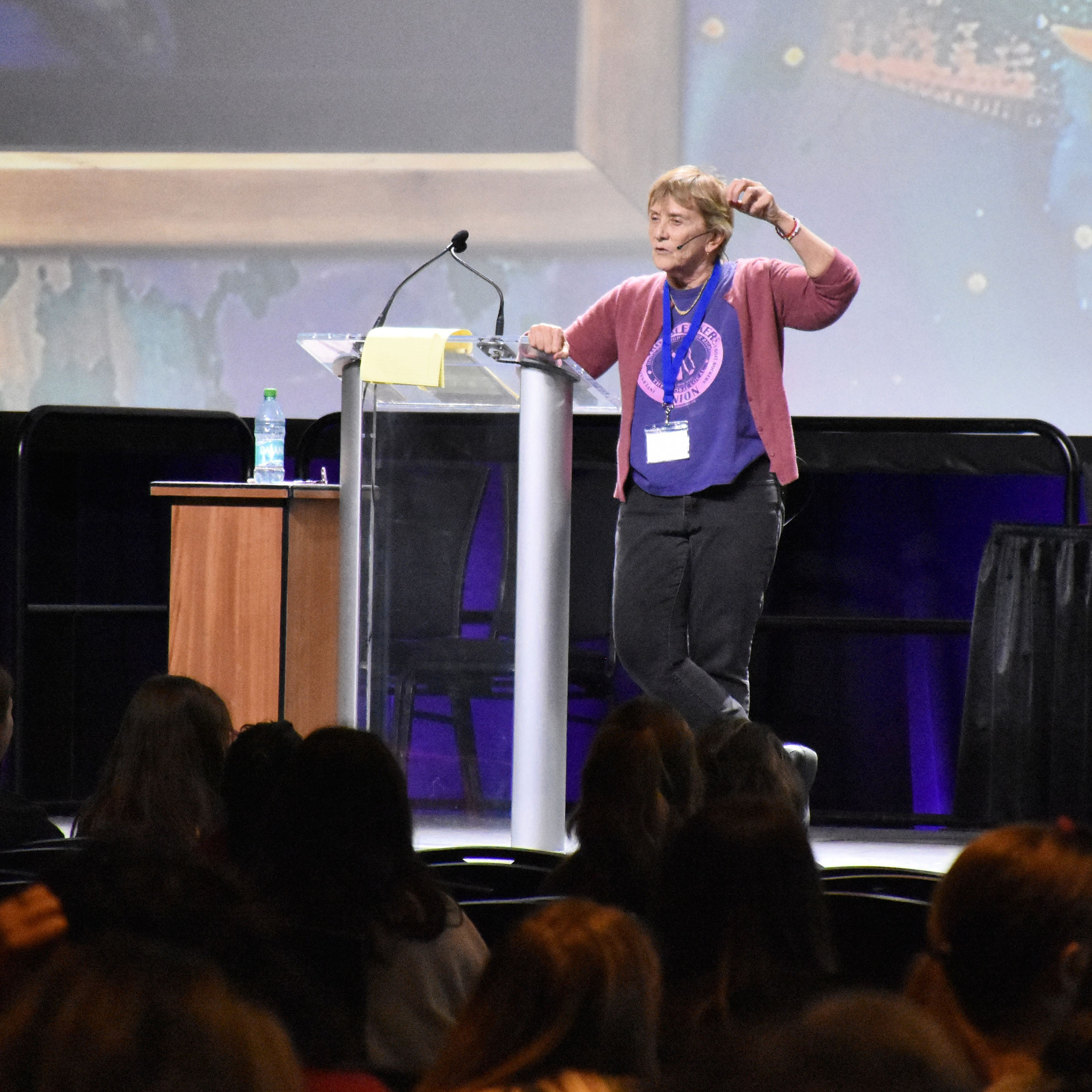 A woman delivering a speech