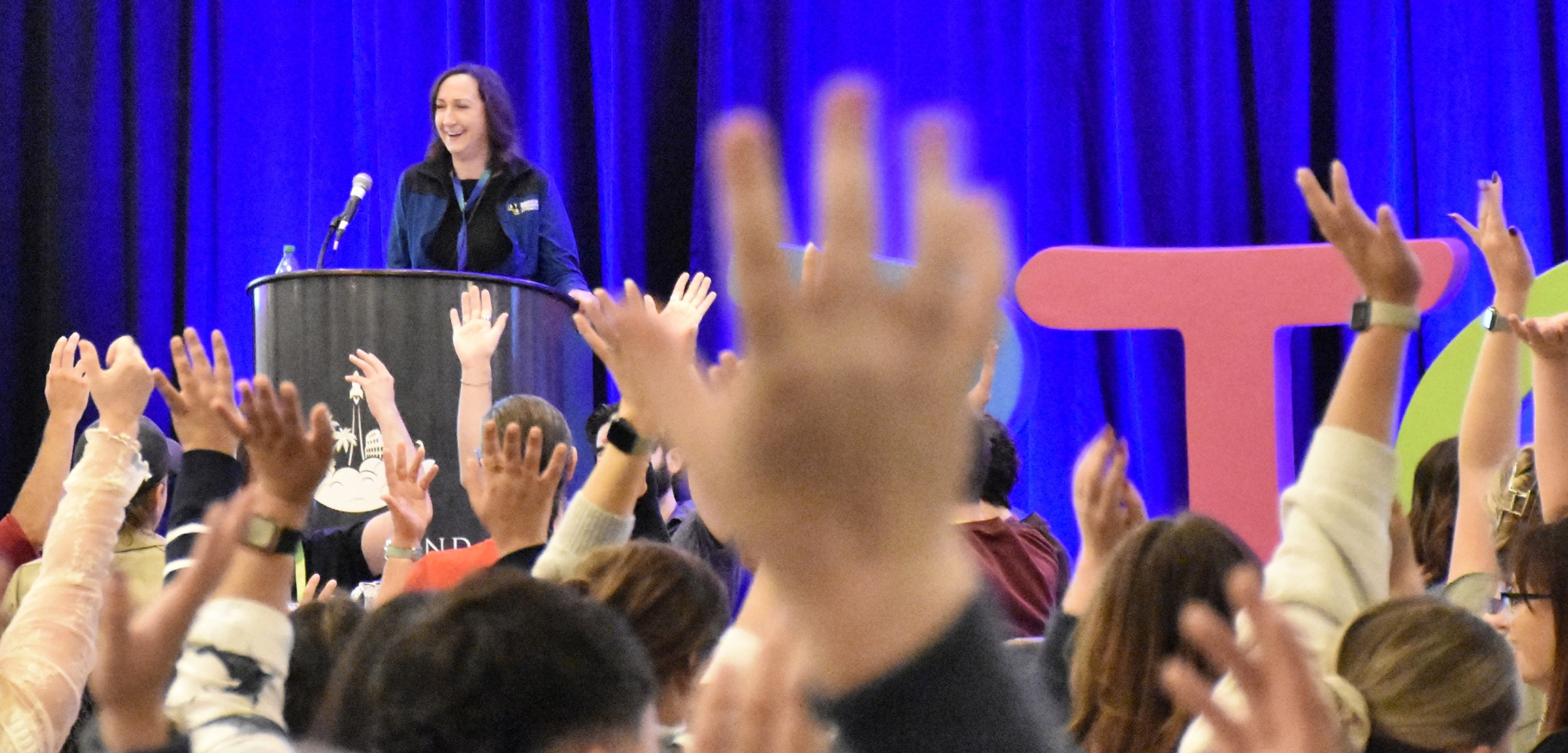 A speaker at a conference