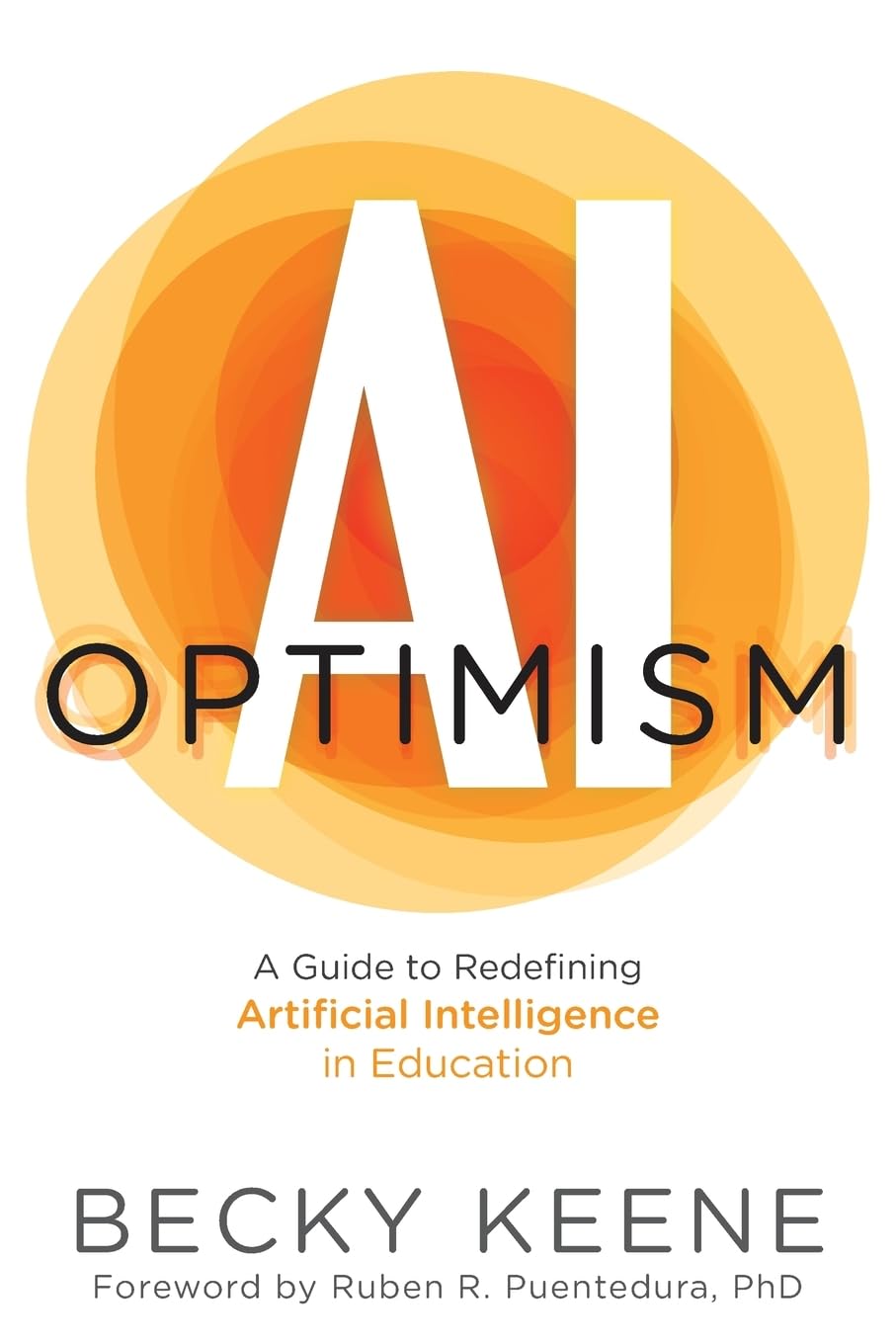 Cover of book AI Optimism - it has orange ringsunder the title