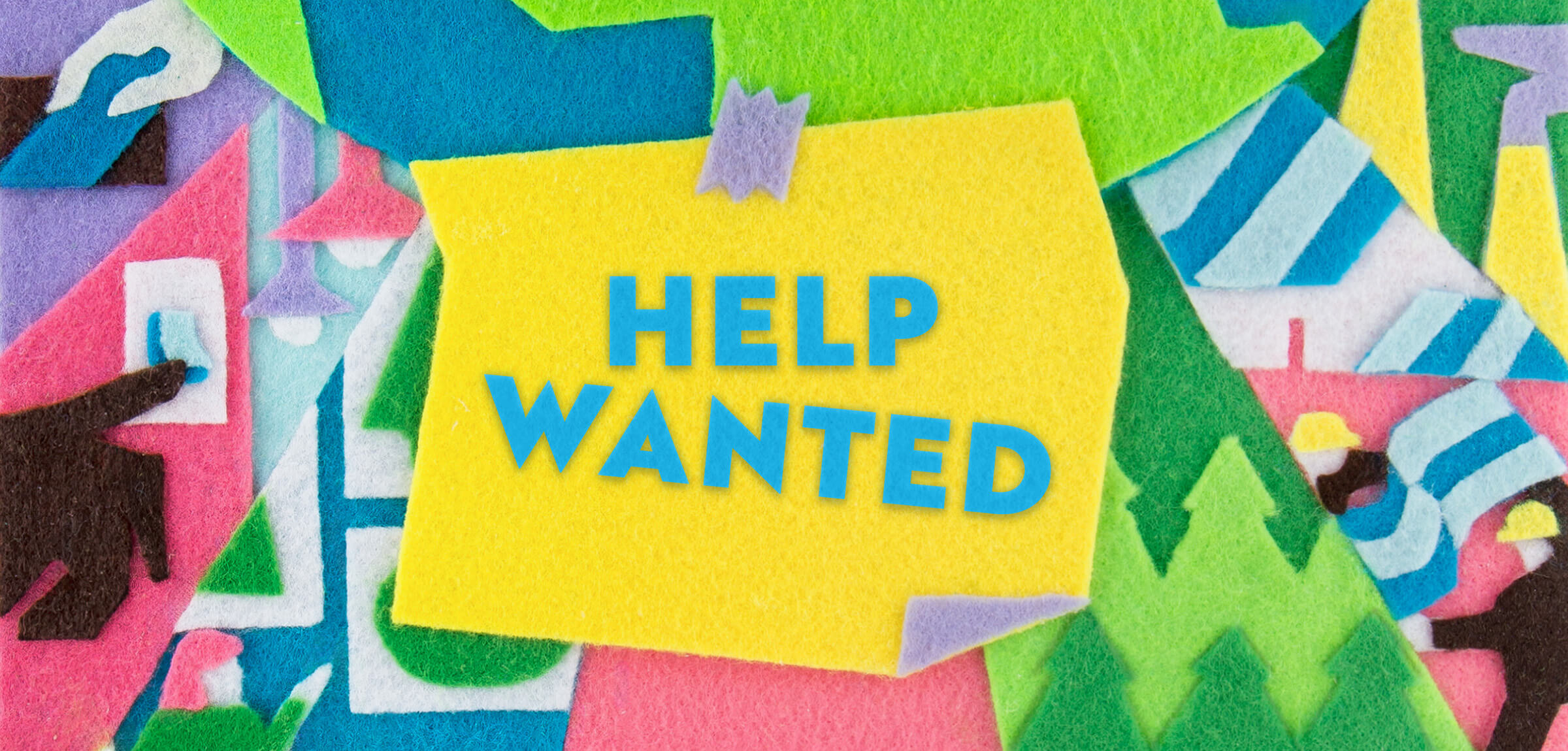 Felted collage depicting renewable and polluting resources