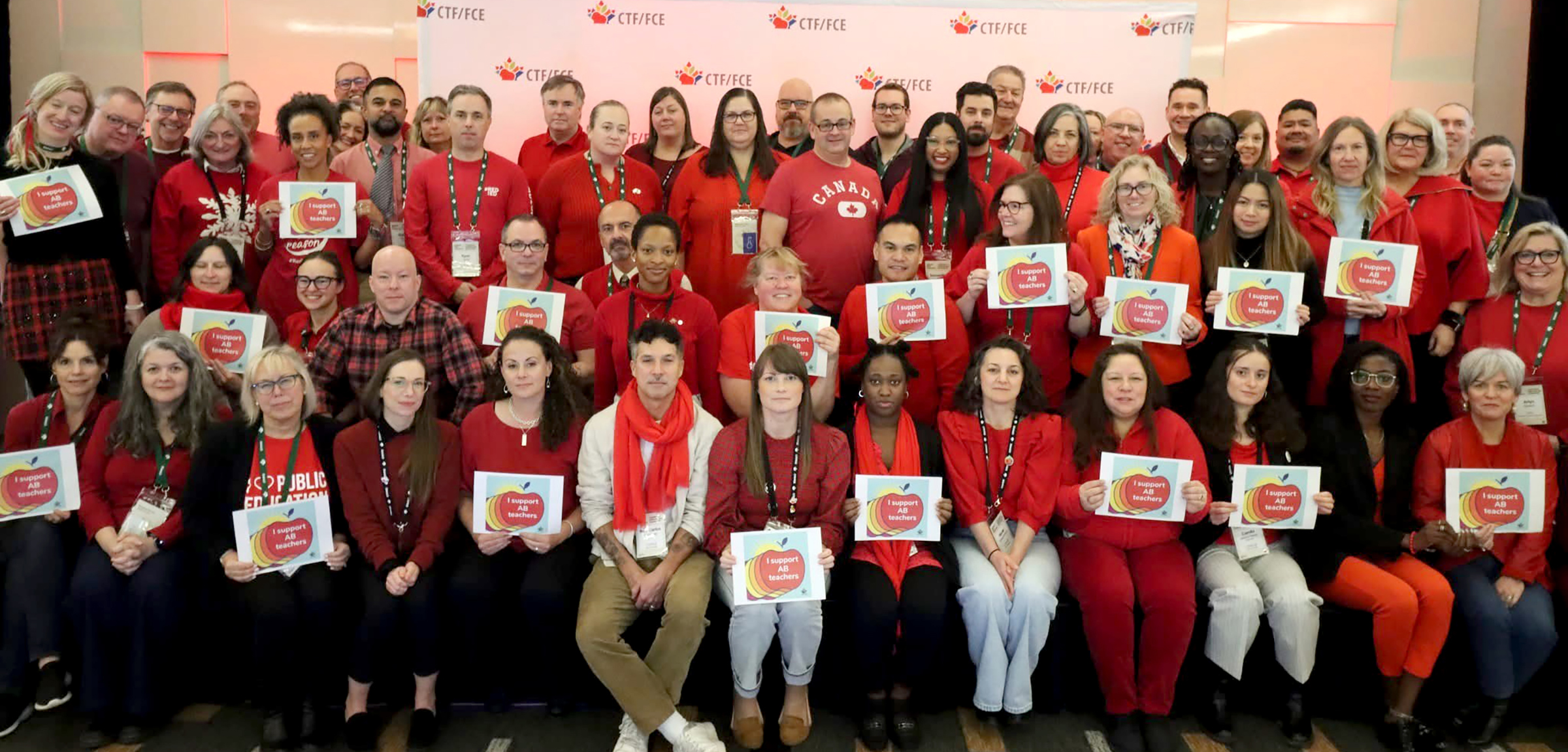 Participants at the CTF/FCE National Staff Conference wear red for ed