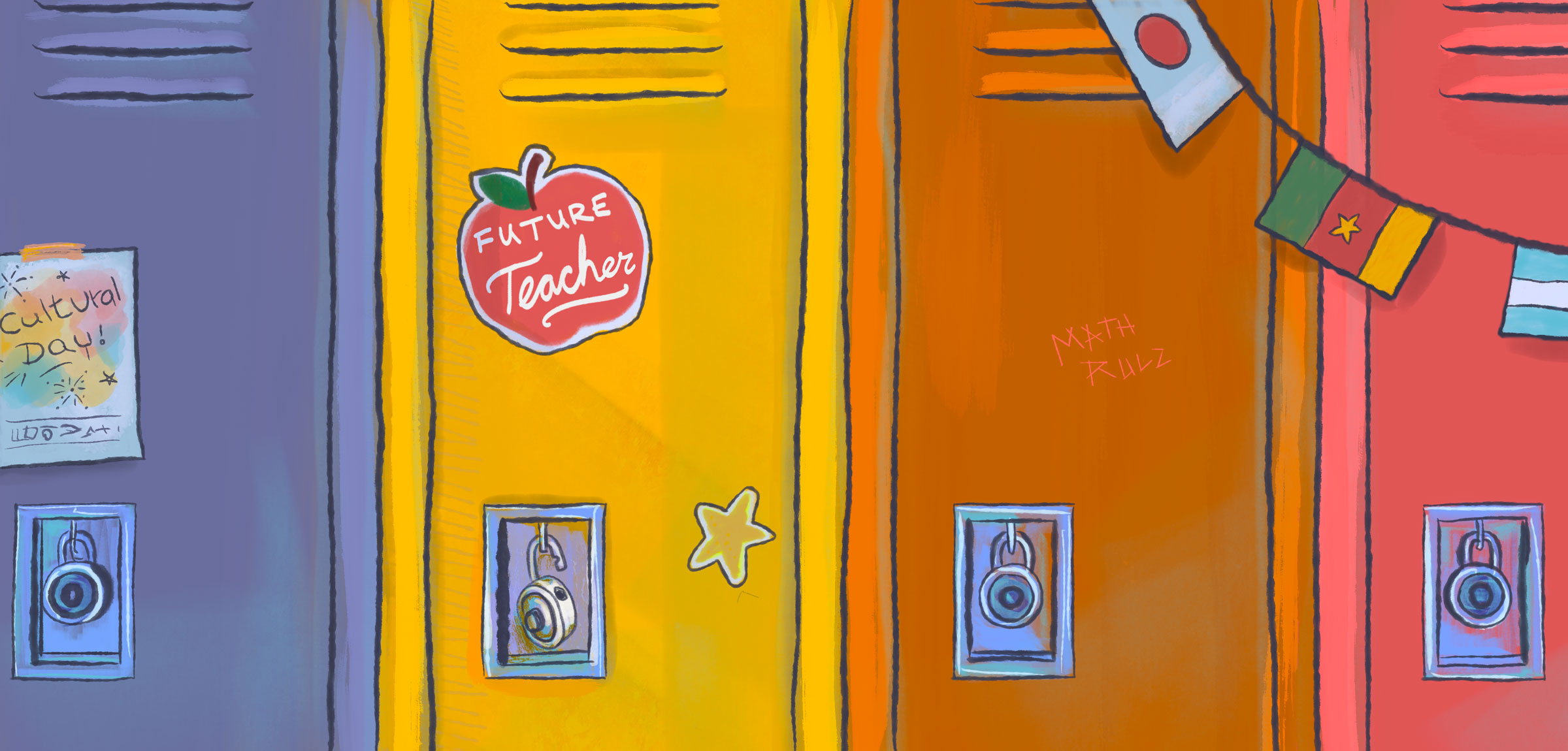 Colourful lockers