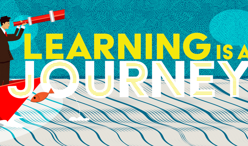 Education Week - Learning is a Journey - People traveling in paper boats