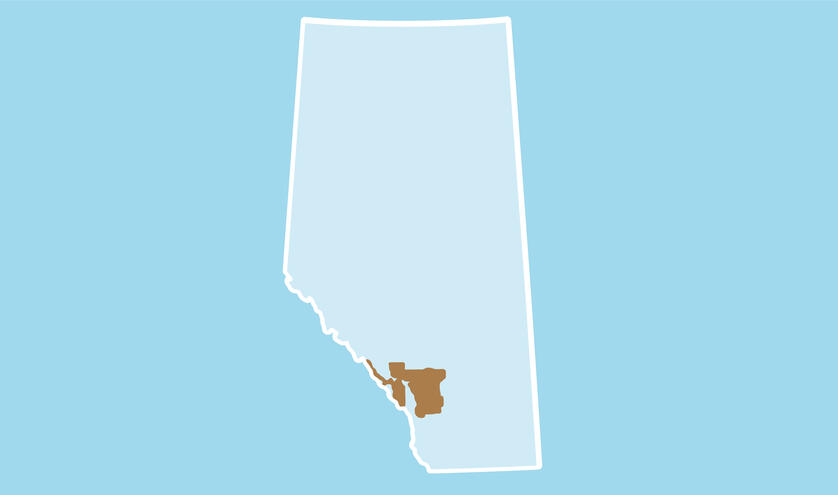 Calgary District on Alberta map