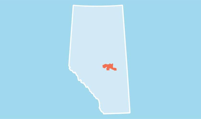 Edmonton District on Alberta map