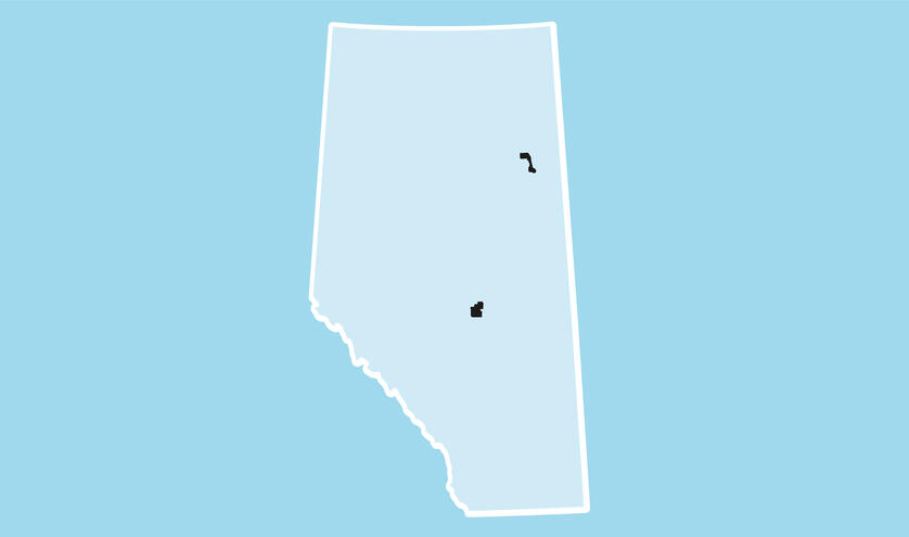 Edmonton McMurray District on Alberta map