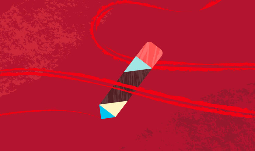 Progress not promises campaign pencil illustration