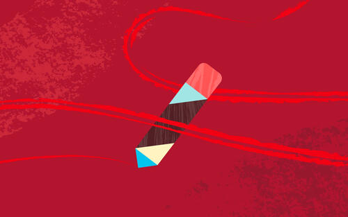 Progress not promises campaign pencil illustration