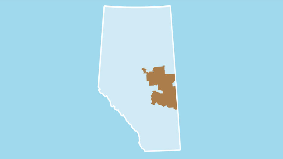 Central East District on Alberta map