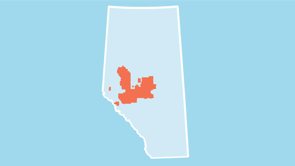 Central North District on Alberta map