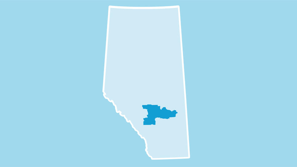 Central South District on Alberta map