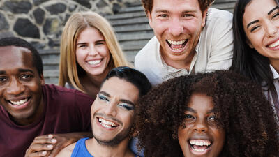 Diverse smiling adults