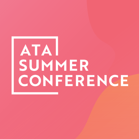 ATA Summer Conference logo with decorative background
