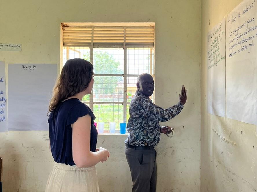 Alberta teacher Kiara Smyth prepares for a session in collaboration with co-tutor Joseph.