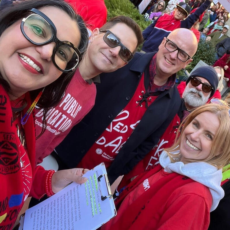 Rally attendees in Calgary