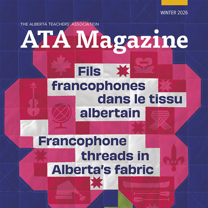 ATA Magazine cover featuring Francophone threads in Alberta's fabric