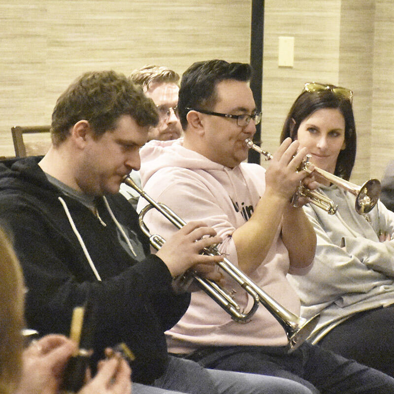 GETCA attendees attend a jazz band improvisation