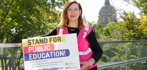 Stand for Education Rally Captain Myra Rybotycki