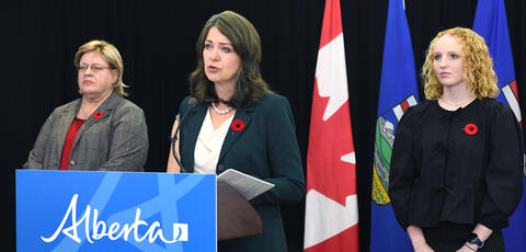 Marlaina Smith at a podium