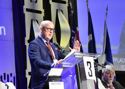 ATA President Jason Schilling delivers his address to members at the 2025 ARA