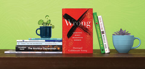 Display of book covers and spines