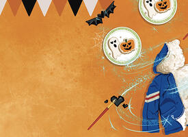 Cartoon image of a jacket turned inside out