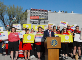 Jason Schilling providing a speech during a campaign