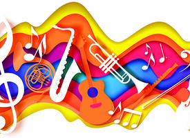 A rainbow of musical instruments