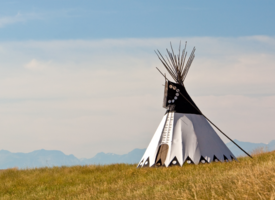 Tipi on a hill