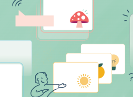 Designing effective slides. Graphic which displays slides.