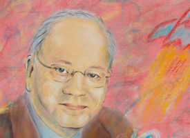 Illustration of Myer Horowitz for the ATA Magazine 103-3 Unsung Hero section.