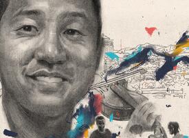 Illustration of a man with a violin