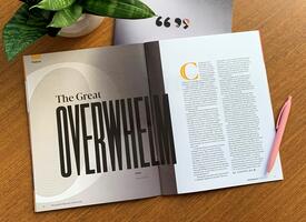 Magazine on a table top