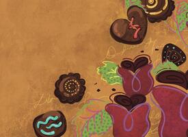 Illustration of cranberry coloured flowers