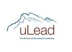 blue mountain line drawing with uLead in red text underneath