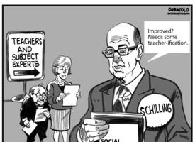 Jason Schilling reviews the proposed social studies curriculum