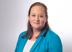 Women in blue blazer