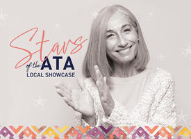 Grey haired women clapping