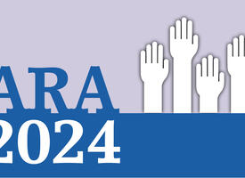ARA 2024 with cartoon image of hands raised