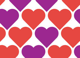 Purple and red heart pattern