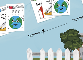 Blue sky young girl with backpack 