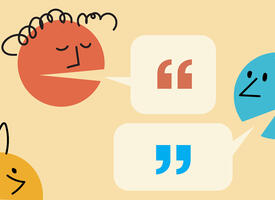 Cartoon heads with speech bubbles