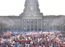A photo of rally participants