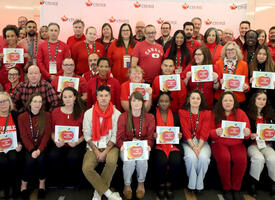 Participants at the CTF/FCE National Staff Conference wear red for ed